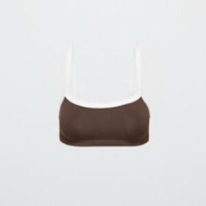 Aritzia Golden Life Tumbler Bra – Rich Mocha Brown & White (Size M)